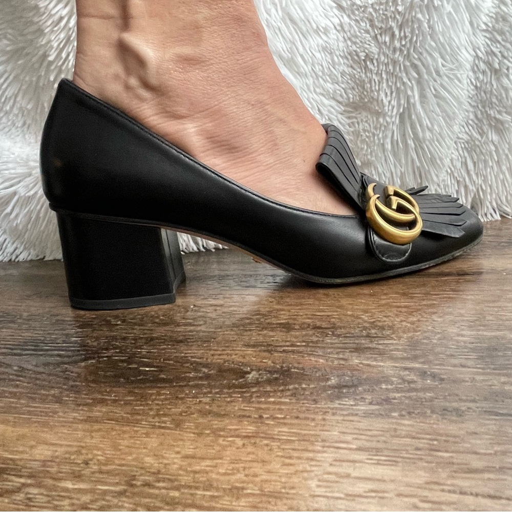 Gucci Black Leather, Nero Malaga Loafer Pump size 37+